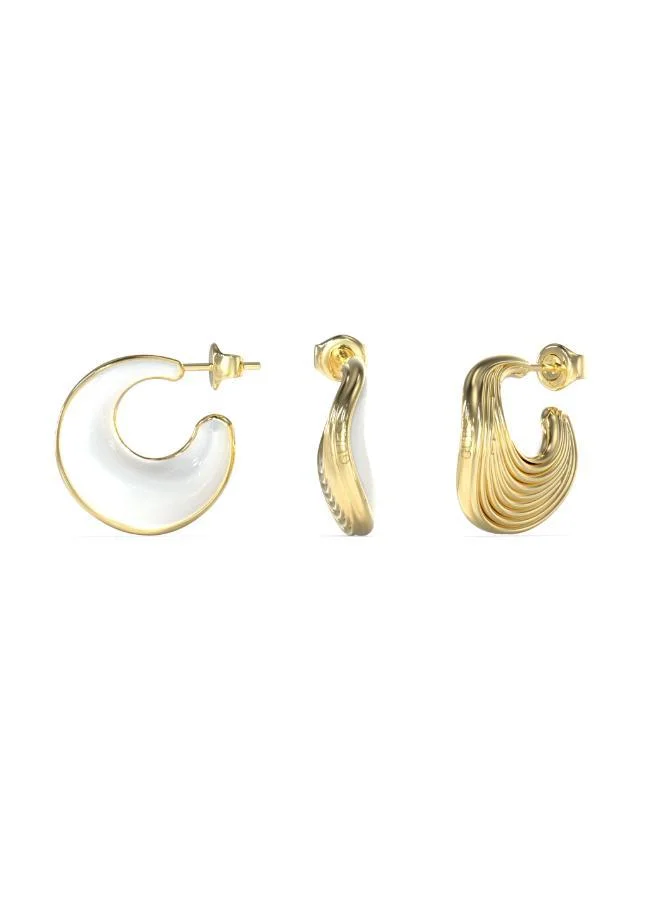 GUESS Logo 22Mm Polished Resin Fluid Hoops